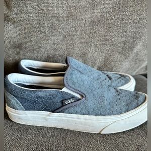 Vans classic slip on. Blue suede. Womens size 9 , mens size 7.5.